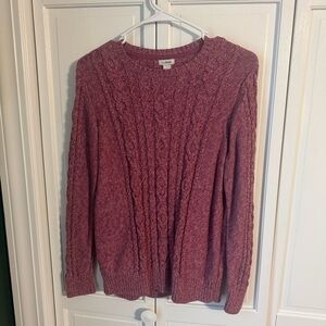 L.L. Bean Women's Cable Knit Sweater - Maroon
